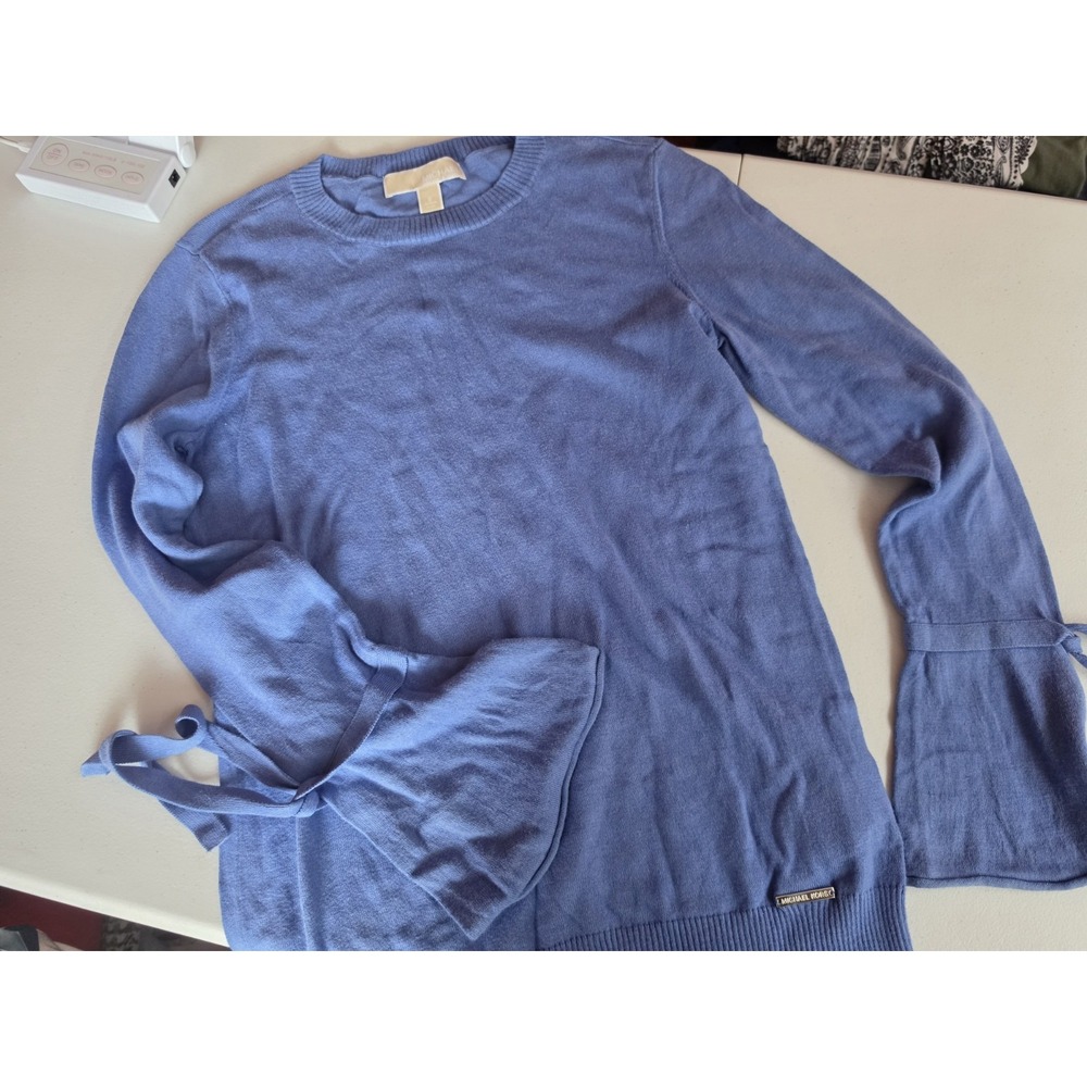 NWOT MK Michael Kors Blue Bell Sleeve Sweater S Small Hippie Boho